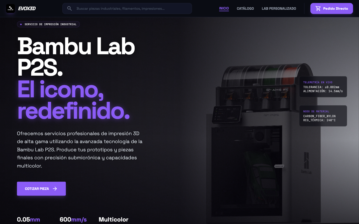 EVOX 3D: Laboratorio de Diseño 3D & Manufactura Aditiva